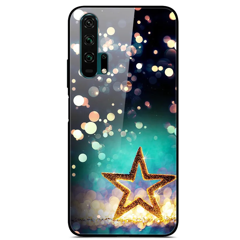 Закаленное стекло Чехол для Huawei Honor 20 Case Жесткий ПК Красочный чехол для Huawei Honor 20 Pro 20S Бампер чехол на телефона хонор20 20про