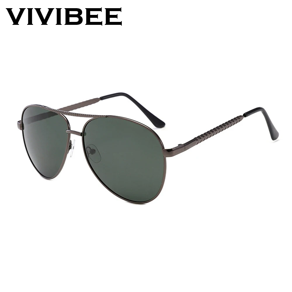 Солнцезащитные очки VIVIBEE Мужские поляризационные авиаторы в металлической