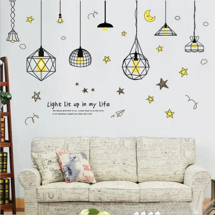 Современная потолочная лампа настенная наклейка для гостиной современное