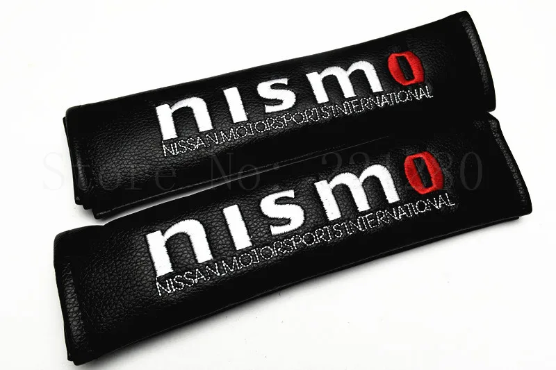 2Pcs Nismo Great Black PU Leather Car Seat Belt Shoulder Pad Cover Cushions | Автомобили и мотоциклы