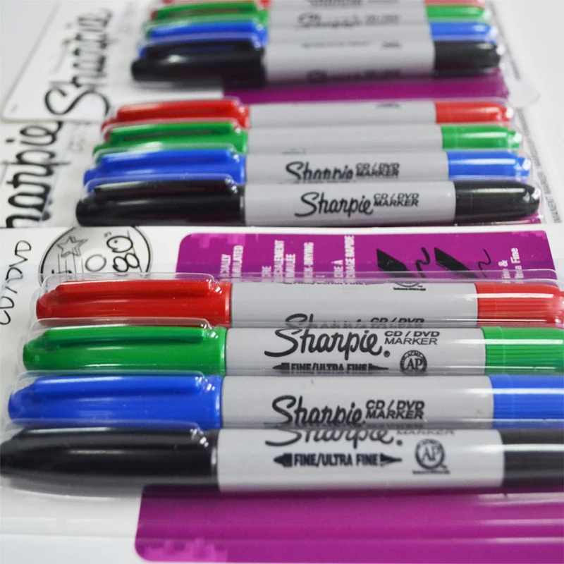 Двусторонний маркер sharpie для компакт дисков/DVD 4 цвета 37030|Фломастеры| |
