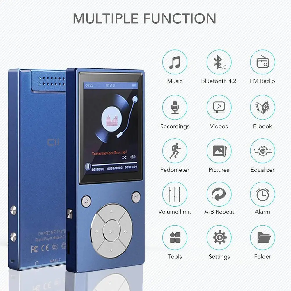 MP4 плеер Bluetooth 4 2 встроенный динамик музыкальный без потерь большой экран дюйма с