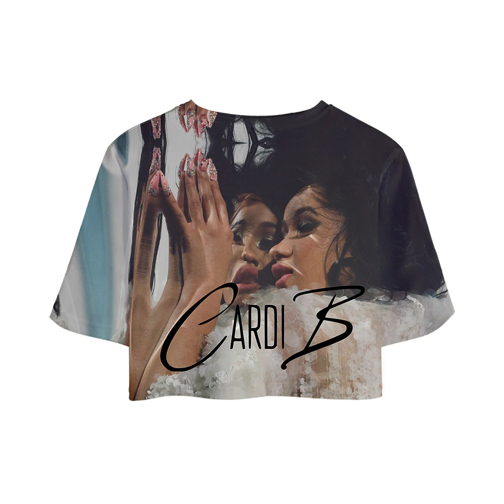 Новая мода хип-хоп Женский комплект 2 шт. Cardi B 3D две детали с принтом комплект женские шорты летний укороченный топ и короткие штаны Прямая поставка