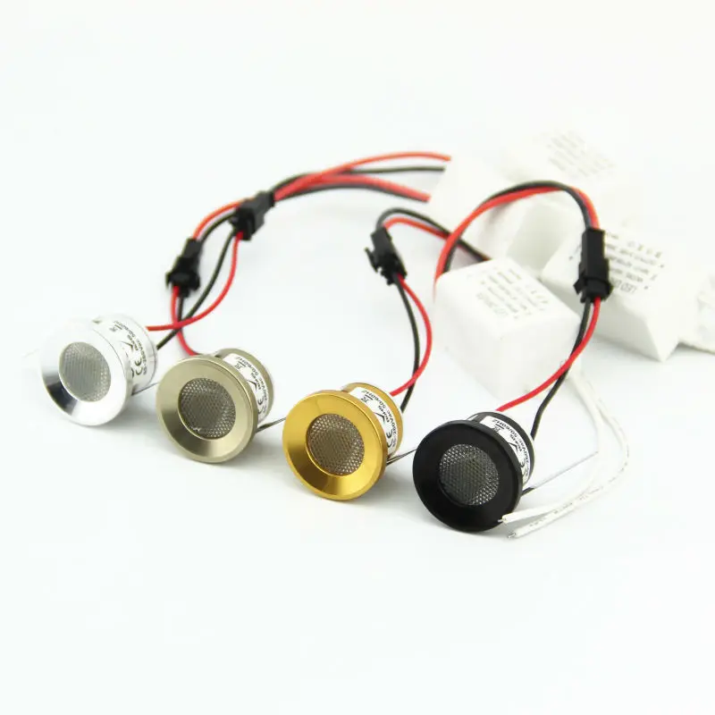 

1W DC12 AC85-260V Small Mini LED Spot light Recessed Ceiling Lamps LED Under Cabinet Downlights CE ROSH Free Shipping