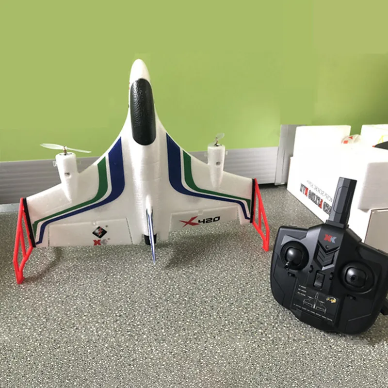 XK X420 2 4G 6CH 420 мм 3D6G VTOL вертикальное Снятие и посадка EPP 3D Аэробика FPV RC Самолет RTF с