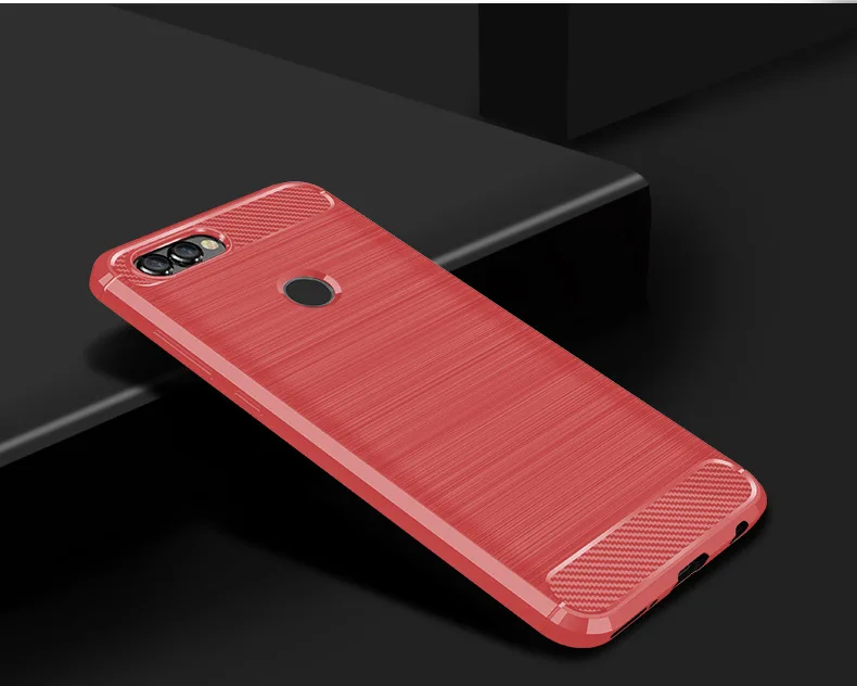 Углеродного волокна телефон чехлы для Huawei P Smart csae силиконовая Мягкая задняя