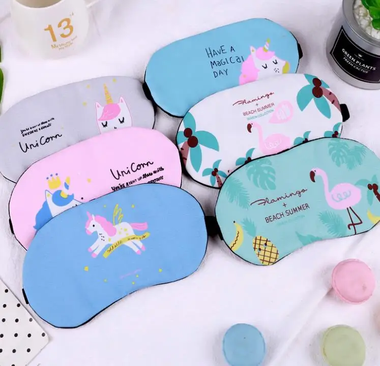 1 шт. Kawaii Фламинго единорог маска для сна мягкие спальные мешки теневая чехол