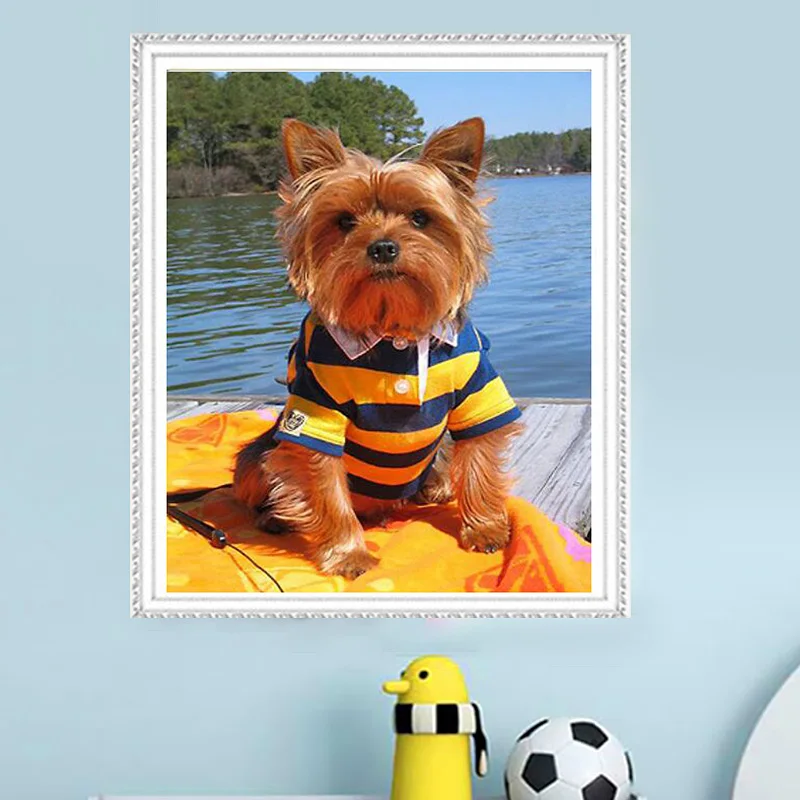 2018 New Fashion Handsome Dog The Cat Want to Be Tiger Animal Diamond Painting Cross Stitch Rhinestones Embroidery Accessories | Дом и сад