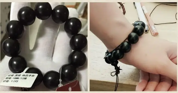 Бусины Будды из натурального сандалового дерева черного цвета для мужчин и