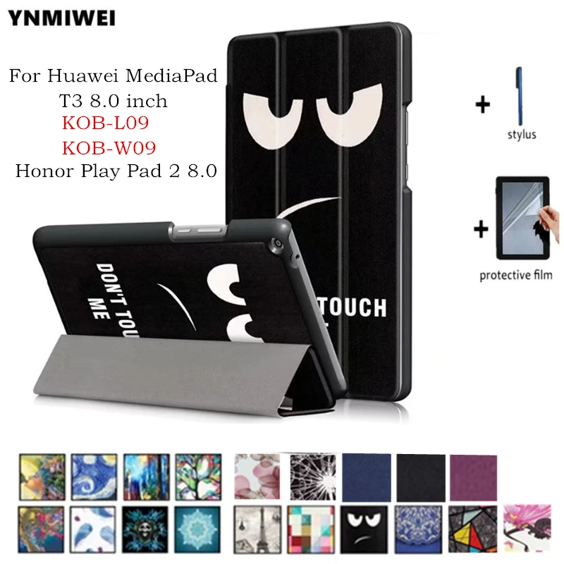 YNMIWEI чехол для Huawei MediaPad T3 8 0 KOB L09 W09 Подставка планшета тонкие Чехлы Honor Play Pad 2 +