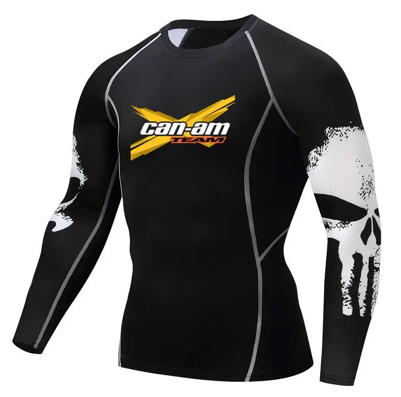 BRP Can-am Мужская футболка Stampe Compressione для бодибилдинга Maniche Lunghe MMA Crossfit Esercizio Allena