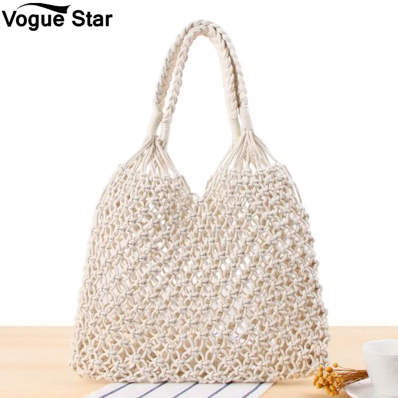 Hollow Out Hot Women Shoulder Bags Straw Beach Bohemia 100% Handmade Woven Handbag Wicker Knitted Summer Bag for M101 | Багаж и сумки