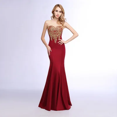 Wine Red HXTX# свадебные вечерние платья тост платье для выпускного вечера Новинка Зима сексуальные рыбий хвост вино длинные кружевные платья подружки невесты женская одежда - Цвет: Wine Red