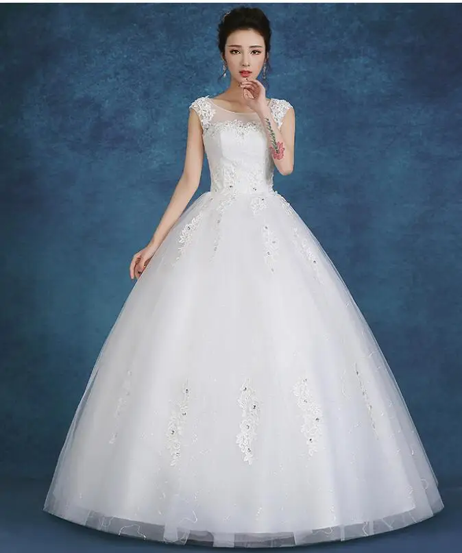 Vestido De Noiva новое белое/красное свадебное платье 100 см свадебное платье с соборным шлейфом размера плюс свадебное платье с кристаллами - Цвет: white floor length