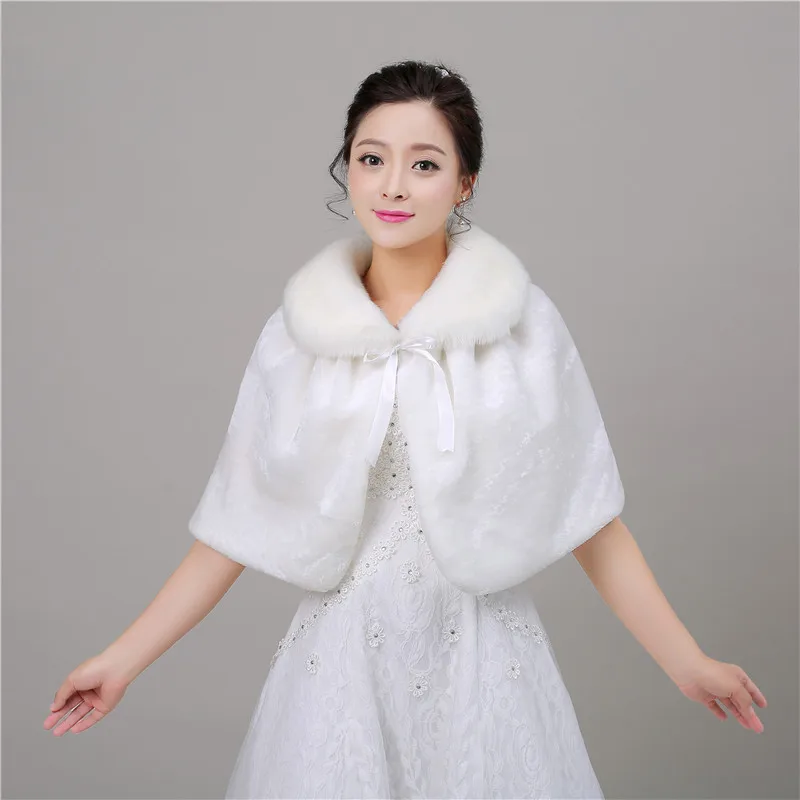 Forevergracedress 2018 Top Quality Faux Fur Stoles Wedding Wrap Winter Bolero Jacket Bridal Accessories Cape | Свадьбы и торжества