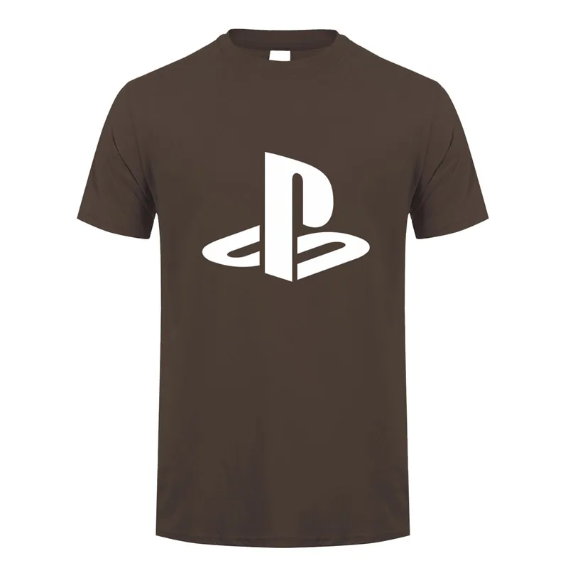 Dark Chocolate Футболка Playstation летняя хлопковая забавная футболка с короткими рукавами Мужская футболка футболки LH-083 - Цвет: Dark Chocolate