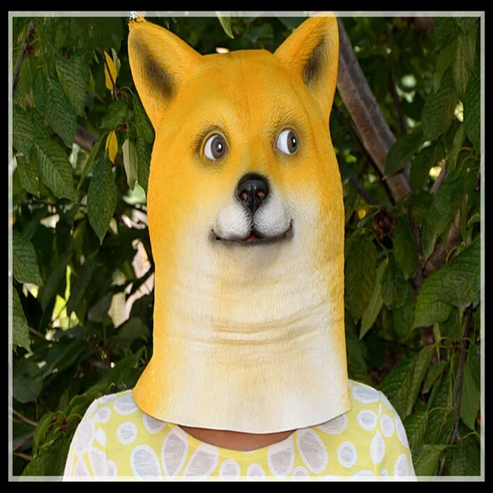 2016 Новинка! Забавная голова doge 3D латексная маска для косплея костюм на Хэллоуин God
