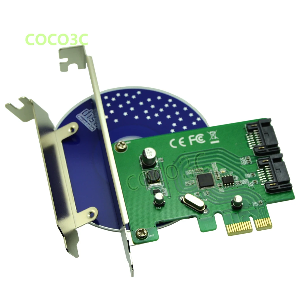 Внутренний 2 порта SATA 6 Гбит/с PCI Express контроллер карта с низкопрофильным