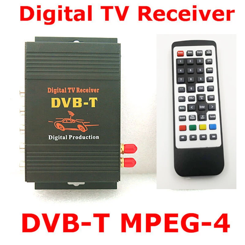 ТВ ресивер HD DVB T MPEG4 тюнер 4 сторонняя двойная антенна автомобильная Мобильная