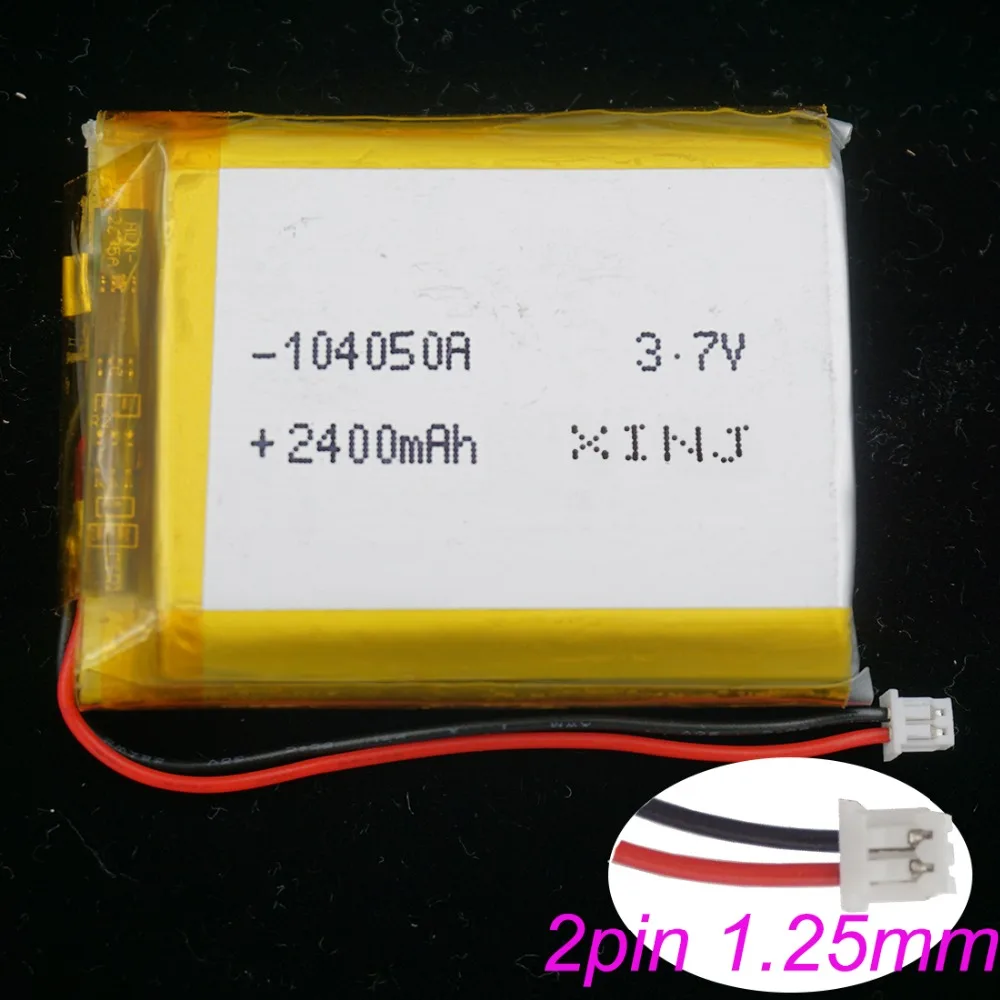 XINJ 3 7 V 2400 mAh литий полимерный с подзарядкой Li Po аккумулятор 104050 2pin JST 1 25 мм для gps Sat