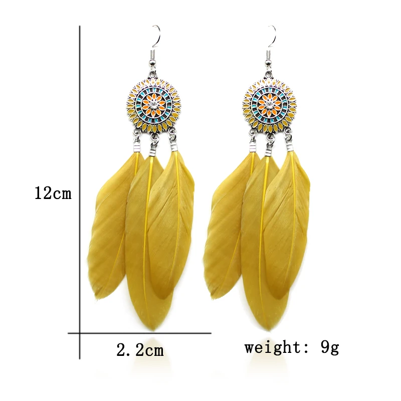 Женские эмалированные серьги-Подсолнухи в богемном этническом стиле | Украшения