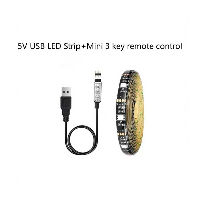 Светодиодная лента 5V 1 M/2 M Nowaterproof RGB 5050SMD 16 изменение цвета для освещения фона