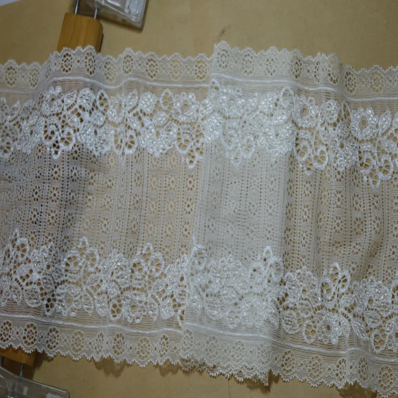 18 см 2 ярда/партия эластичная кружевная бечевка из белой сетки украшение для