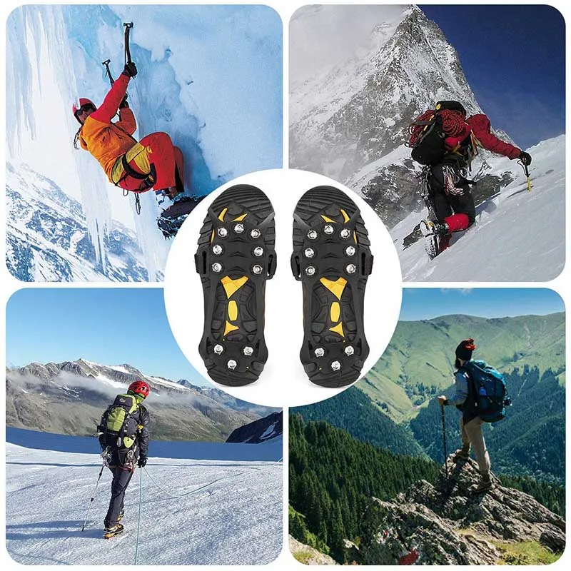 

Hot 1 Pair Anti-Slip 10 Teeth Ice Crampons Traction Cleat for Shoes Boots Outdoor Hiking Climbing DO2