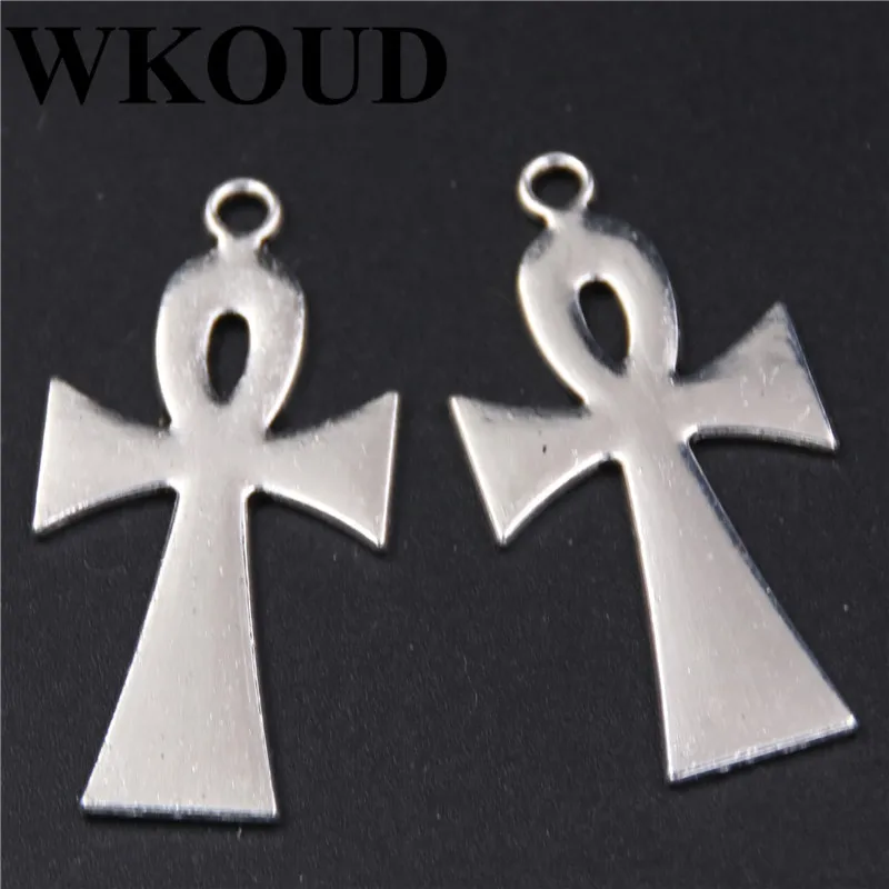 

15pcs Silver Plated Christian Cross Pendant DIY Charm Necklace Bracelet Jewelry Crafts Making 19*38mm A259