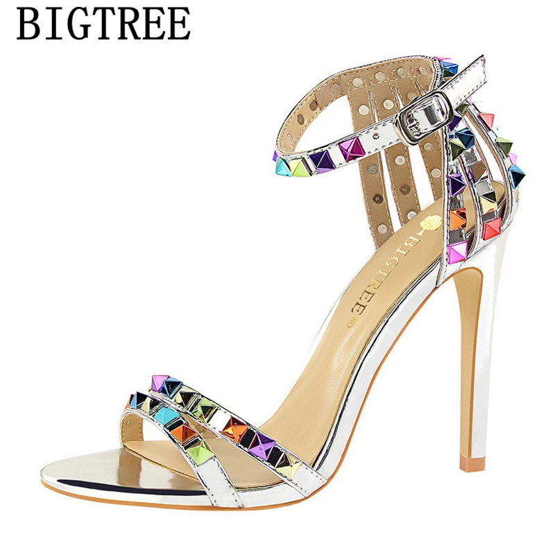 Туфли Bigtree женские на высоком каблуке пикантные сандалии Мэри Джейн Роскошные