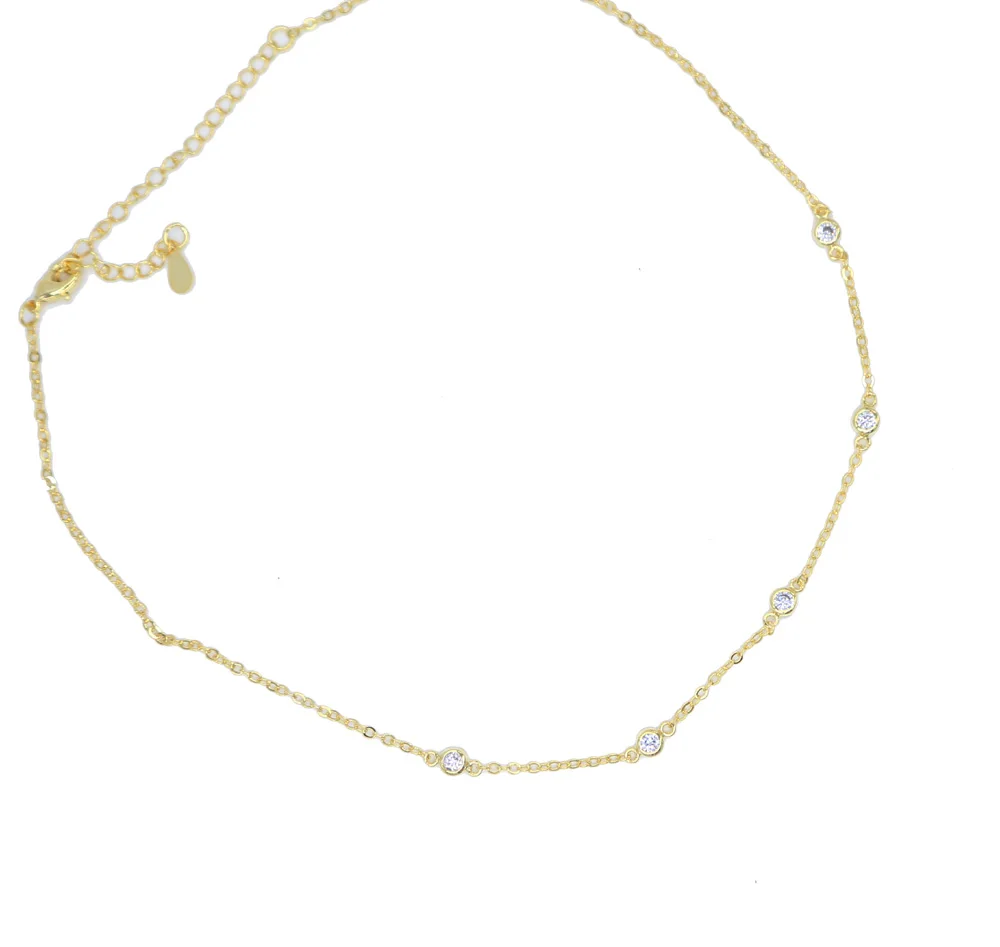 Женское Ожерелье цепочка серебряного цвета с фианитами|chain necklace|necklace silvernecklace silver