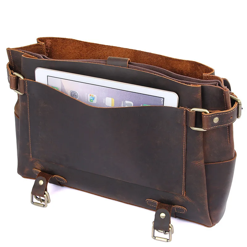 BOLEKE Новый Crazy Horse кожаный мужской портфель сумка для ноутбука деловая из