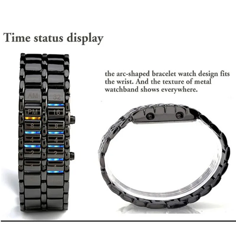 Addies Роскошные светодиодные электронные мужские наручные часы из нержавеющей