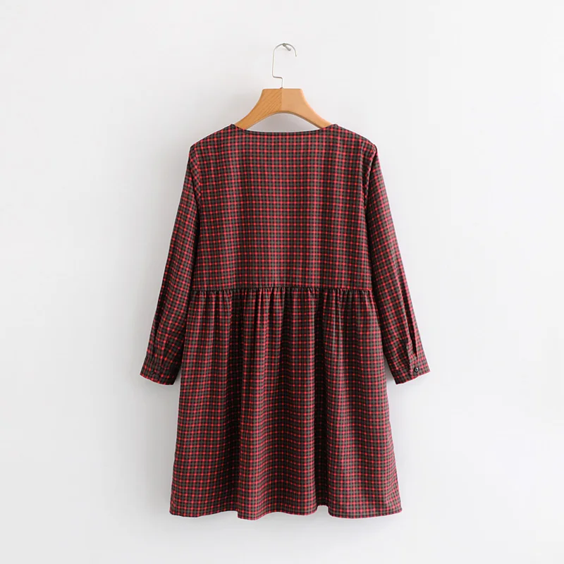 Женское винтажное клетчатое повседневное свободное кимоно с v-образным вырезом и