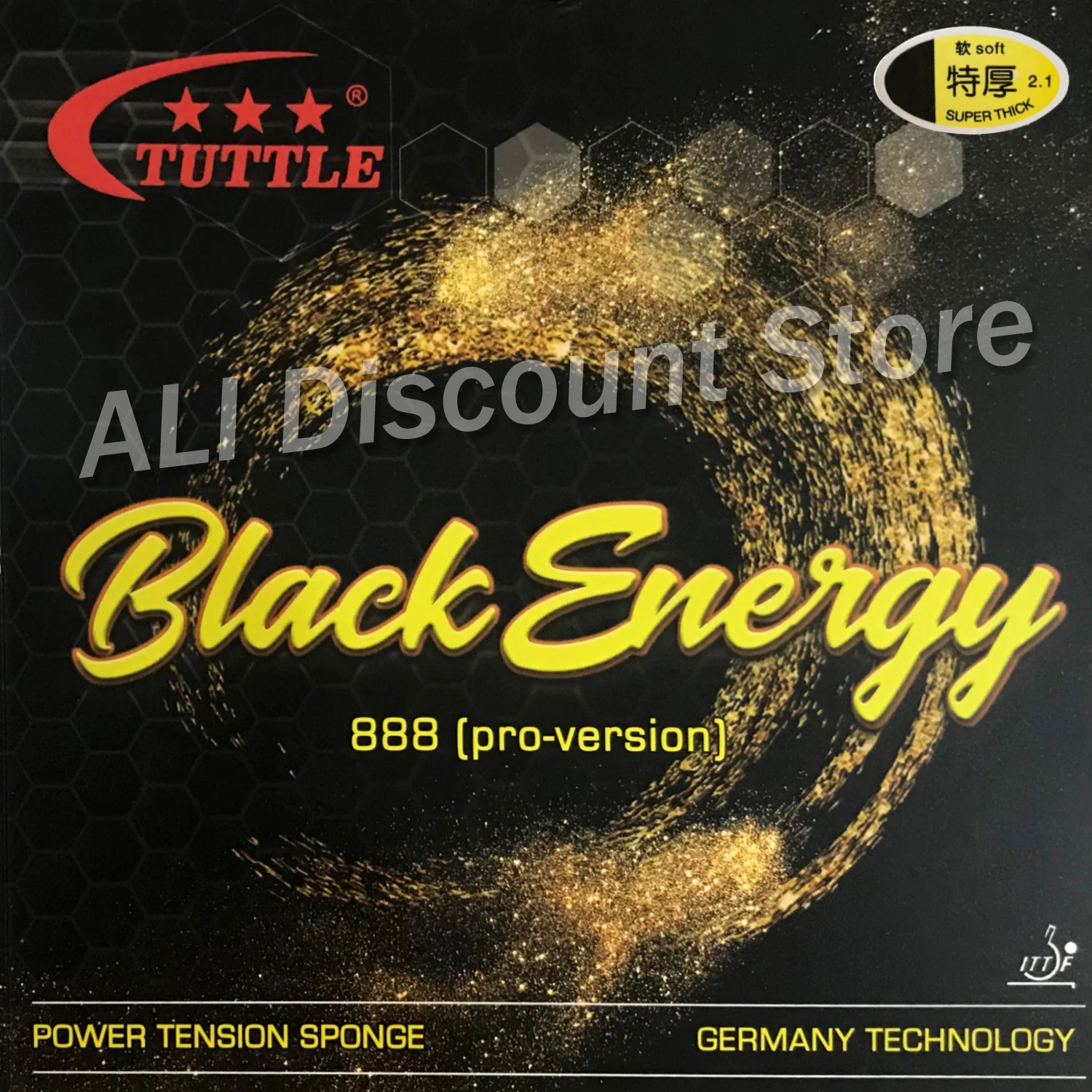 Tuttle ITTF Black Energy 888 немецкая губка для торта 40+ резина для настольного тенниса, резина для пинг-понга