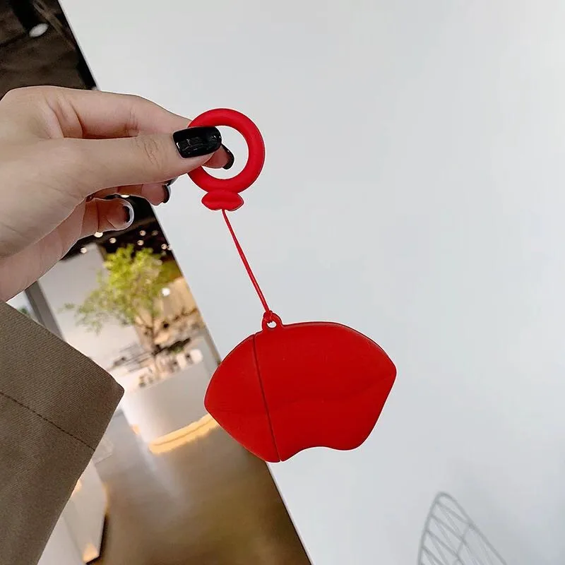 3D силиконовый чехол для наушников Airpods ударопрочный защитный брелка аксессуары