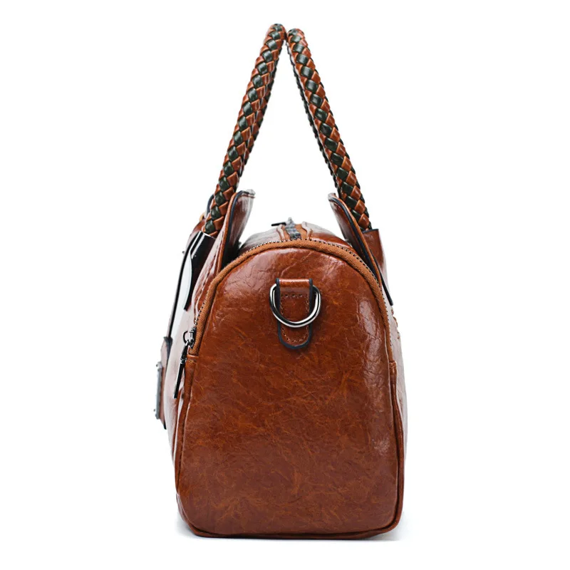 Зимняя женская сумка из вощеной кожи на одно плечо Европейская и американская