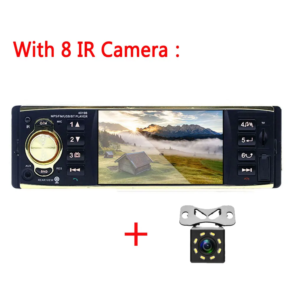 With 8 IR Camera Podofo 1 Din автомагнитола 4 ''TFT экран аудио стерео MP3 аудио плеер Bluetooth Авторадио дистанционное управление USB FM In-dash 1din аудио - Цвет: With 8 IR Camera