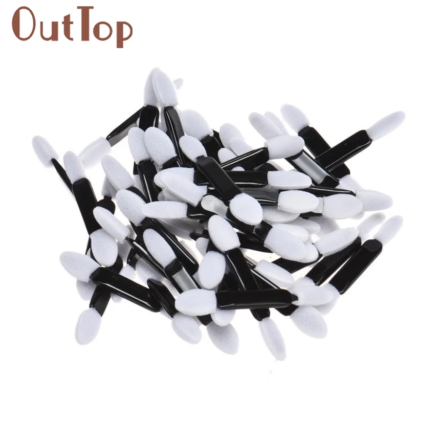 Аппликаторы для теней для век OutTop 2018, 50 штук, губка, косметический инструмент, двухсторонние аппликаторы для теней для век, бесплатная доставка 20p929 on.
