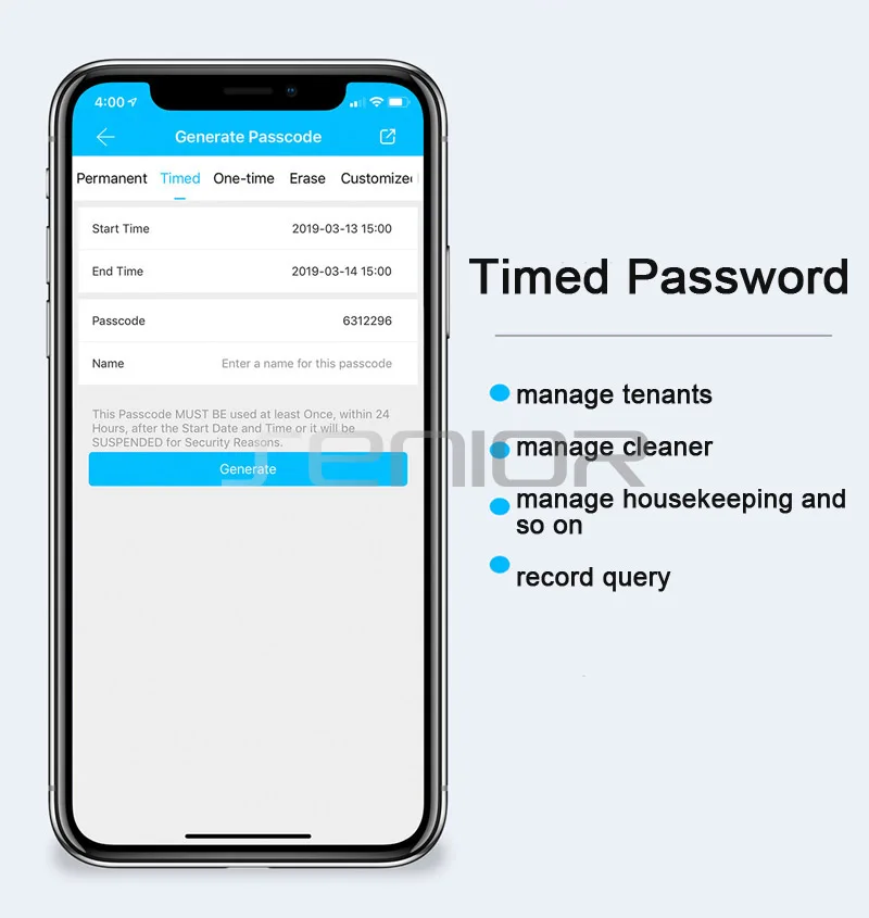 Смарт-замок дверной с поддержкой Bluetooth Wi-Fi и сканером отпечатков пальцев |