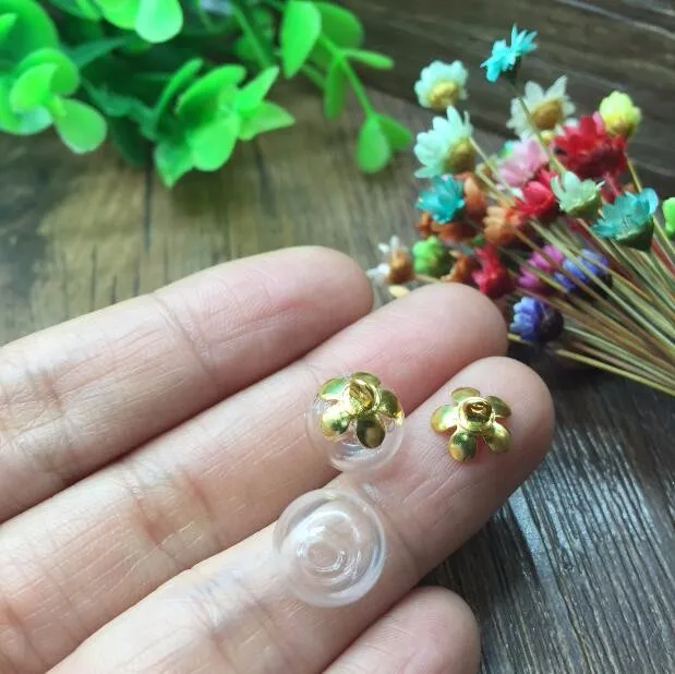 100 комплектов 10 мм круглые стеклянные шары в форме цветка|glass globe|glass vial pendantvial pendant |