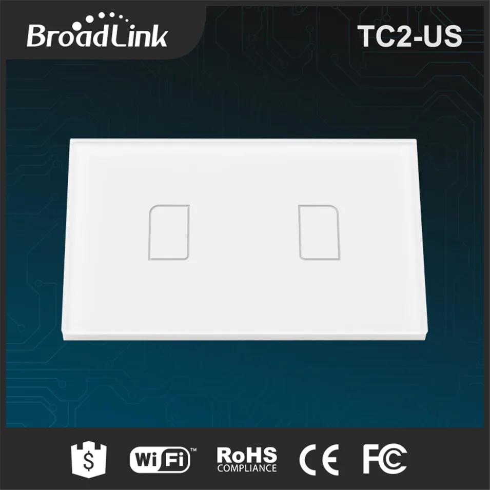 Broadlink TC2 US/AU умный дом RF433 сенсорный выключатель света 2 банды 1 способ