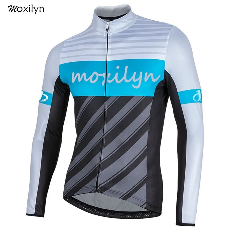 

Moxilyn Cycling Jersey Top Long Sleeve Breathable Winter For Men Roda Bike Cycling Wear Maillot Ciclismo Clothes Blue And Red