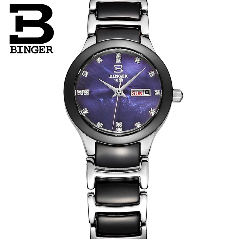 Ceramic watch Fashion Casual Women quartz watches relojes mujer BINGER brand luxury wristwatches Girl elegant Dress clock B-8007
