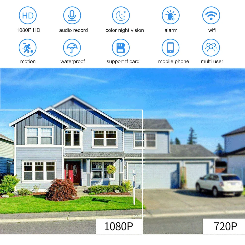 Wifi камера 1080P наружная Пуля Беспроводная Проводная система видеонаблюдения ip