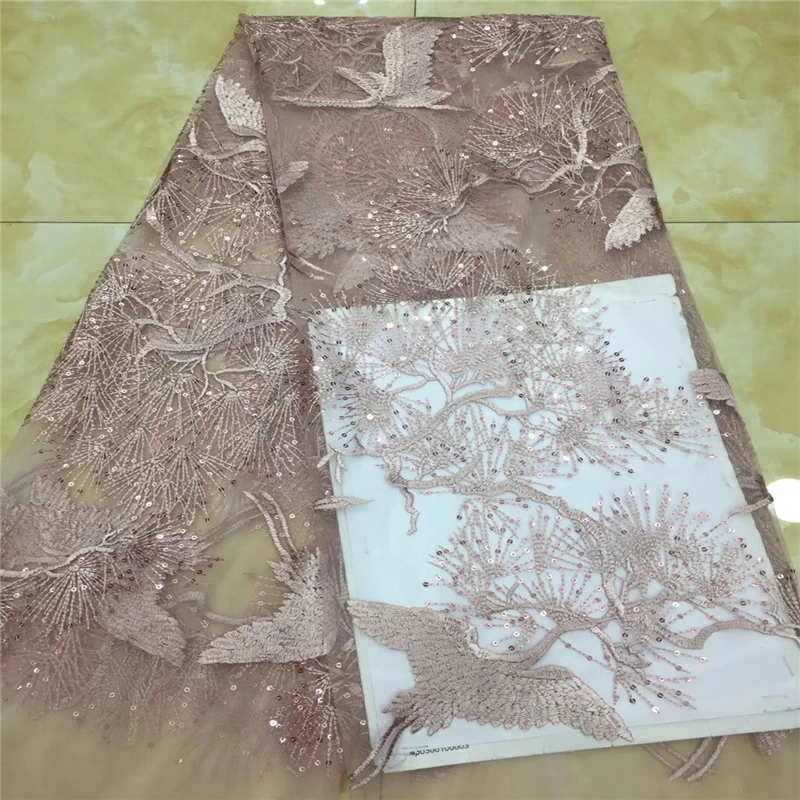Madison wine tulle lace fabric 2019 nigerian french net with sequins mesh embroidery high quality 5yard/lot | Дом и сад