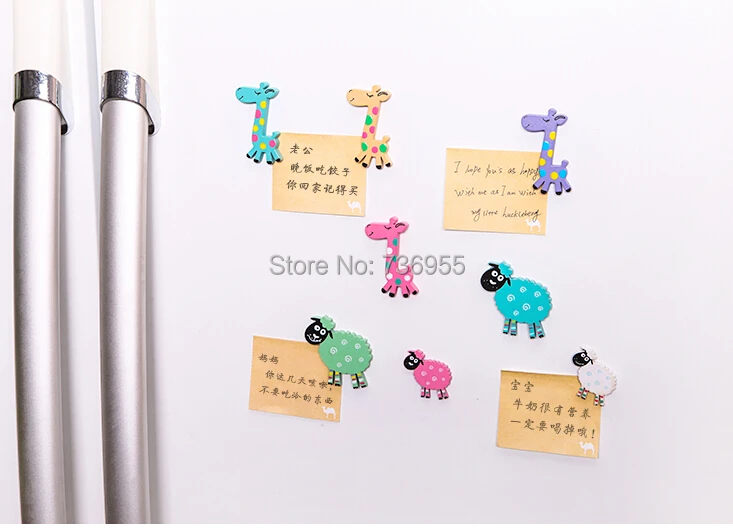Wooden creative cute little cartoon candy-colored Korean refrigerator magnet (big sheep) | Дом и сад