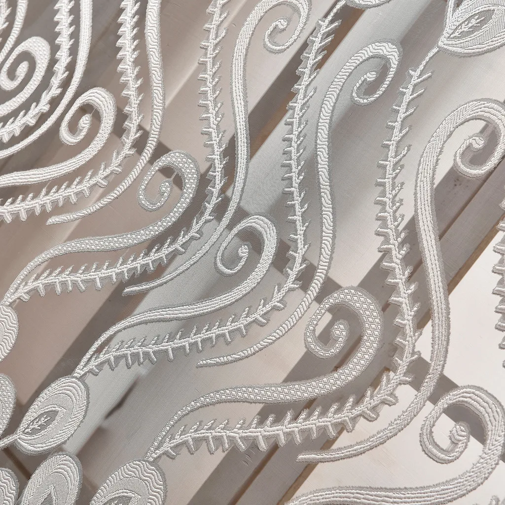 Оконные шторы для спальни гостиная прозрачная полоса сплошной цвет 1 шт. износ