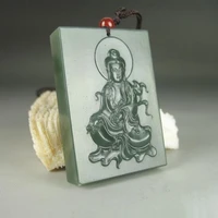 kyszdl natural chinese hetian jade hand carved guanyin pendant fashion sweater chain pendant jade jewelry gifts