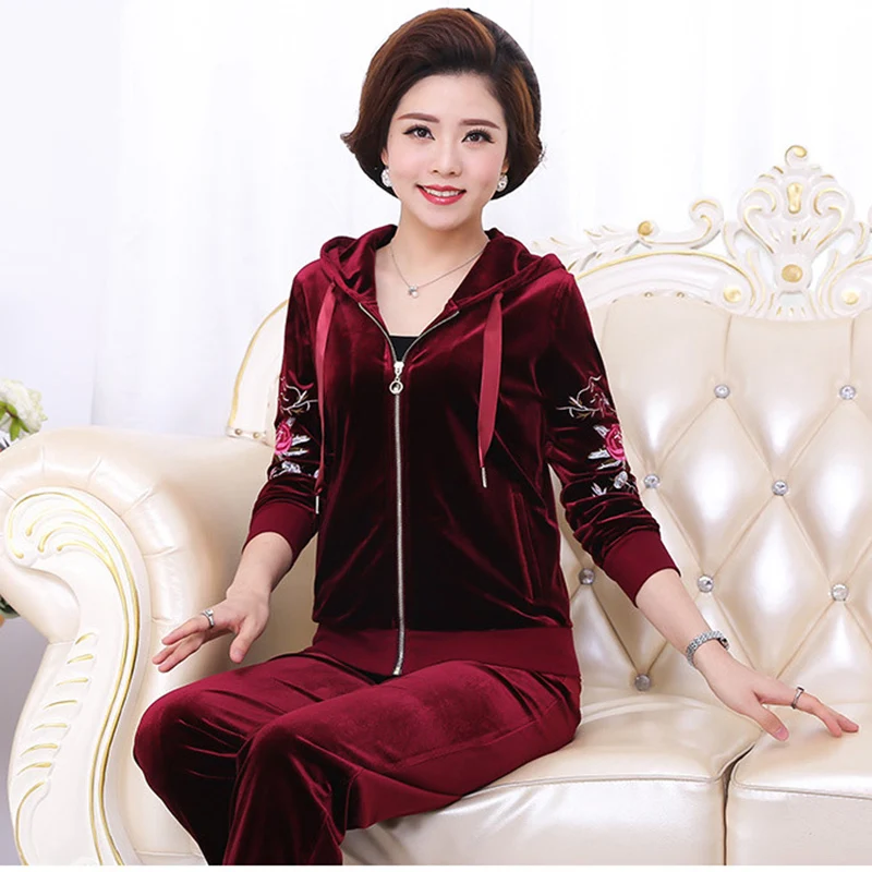 

New Autumn Casual Hooded two-piece set winter Sporting suit set thick 2Piece set women high quality elegant Loose Tracksuit